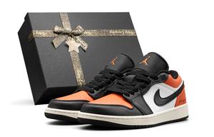 Кроссовки баскетбольные Unisex Orange низкие Air 1 Cushioning, Wear Resistant Jordan, оранжевый