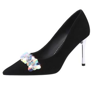 Xingdiman Туфли на тонком каблуке высотой 8 см, женские, черные