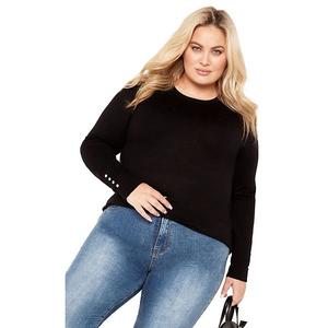 Женский свитер Lara на пуговицах plus size Avenue, Black