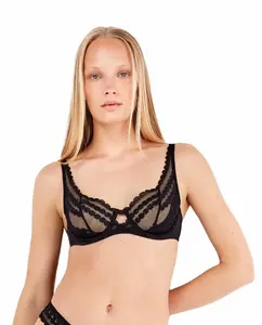 Бюстгальтер-балконет без наполнителя с косточками Gisela, черный