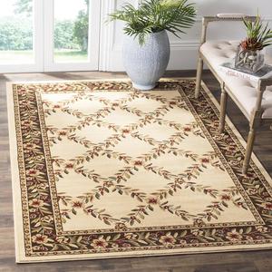 Ковер SAFAVIEH, 161 x 229 см, коллекции Lyndhurst, Ivory & Brown, традиционный цветочный узор в виде решетки, не линяет и прост в уходе, идеален для помещений с высокой проходимостью в гостиной, спальне (LNH557-1225)