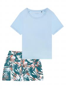 SCHIESSER Пижама 'Modern Nightwear' в светло-голубом, смешанные цвета