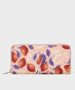 Длинный круглый кошелек на молнии с принтом лимонов по всей поверхности