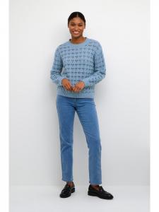 Kaffe Вязаный свитер KAelena прямого кроя из выцветшего джинсового материала