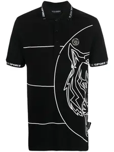 Рубашка поло с принтом Plein Sport, черный