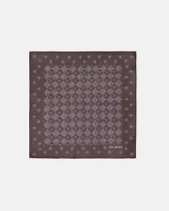 Мужской платок с геометрическим узором коричневого цвета Silbon