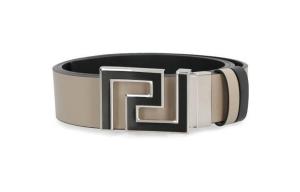 Реверсивный ремень с пряжкой VERSACE, бежевый