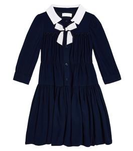 Ярусное платье Annabel из твила Monnalisa, синий