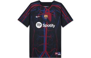 Предматчевая майка Patta X Barcelona FC Culers Del Món Nike, черный/белый