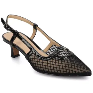 Падыма женские туфли-лодочки с острым носком на низком каблуке и ремешком на пятке Journee, цвет mesh black