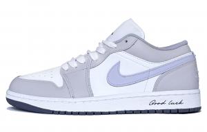 Jordan Баскетбольные кроссовки Air 1 Lunar Post, Sea Salt Grape, низкие, винтажные, цвет: фиолетовый, белый