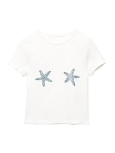 Футболка Pull&Bear Pull&Bear ESTRELLAS MERMAID, White