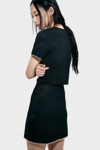 Трикотажная юбка с цепочкой H&M, черный