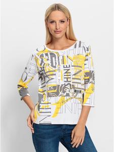 Heine Футболка с круглым вырезом, с принтом в солнечных желтых и черных тонах