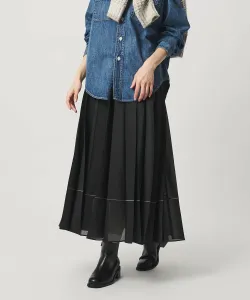 Плиссированная юбка из органзы United Arrows, цвет Black