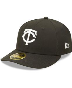 Мужская низкопрофильная шляпа Minnesota Twins черно-белая приталенная 59FIFTY New Era