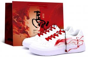 Фигурка ворона в плавающей лодке, символ богатства, особая шкатулка, символ года Лошади, благословение, чернильные брызги, универсальный аксессуар для повседневного использования Li-Ning, red white