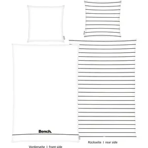 Двустороннее постельное белье «Скамейка», наволочка с декоративной окантовкой Bench., белый