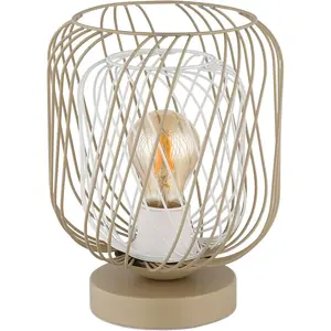 Настольная лампа DICHTI E27 1 шт. Настольная лампа/Металлическая сетка/Гостиная/Спальня Globo Lighting, Sandfarben matt