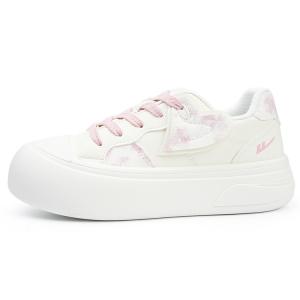 WARRIOR Износостойкие и легкие женские низкие кеды повседневные бело-розовые, цвет White Pink