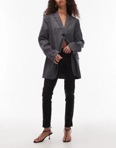 Брюки-сигареты ASOS DESIGN из бенгалина с разрезами по бокам, рисунок