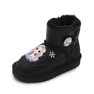 Нескользящие, водостойкие, теплые, среднего размера детские ботинки Budding, черный