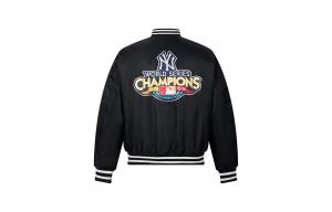 New Era Куртка унисекс, черный, бейсбольный воротник, средней толщины, другие