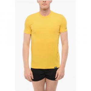 Футболка из хлопковой пижамы с круглым вырезом Dsquared2, желтый