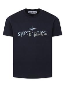 Футболка с логотипом Stone Island Junior, синий