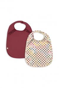 Набор из 2 блестящих нагрудников для ужина с оборкой Konges Sløjd, бордовый