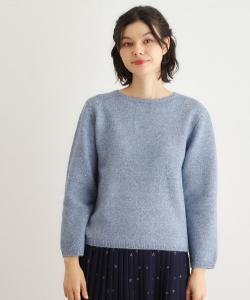 Вязаный мини-пуловер из шерстяной смеси с пайетками, пригодный для стирки.