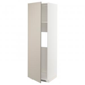 Высокая кабина для холодильника или морозильника с дверью, белая/бежевая Stensund, 60x60x200 см, Metod IKEA