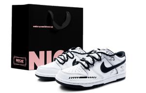 Nike Дунки лоу-топ скейтерские кроссовки унисекс легкие black white