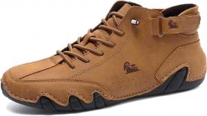 Мужские и женские повседневные кожаные модные кроссовки Hhhchpm, легкая посадка, противоскользящие, дышащие, высокие ботинки, удобная обувь для походов, коричневый