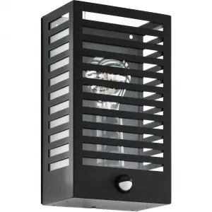 Настенный светильник ALAMONTE 3 Настенный светильник, Алюминий и сталь, Наружный светильник, E27, IP44, Светильник E27 1 шт. Настенный/Потолочный светильник, L17 x H29,5 x AL10 см, черный - 1X60W excl. Eglo, черный