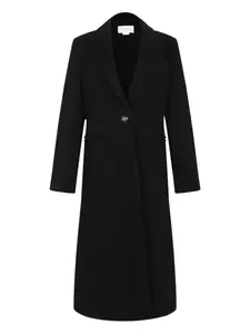 Пальто из твила с одной застежкой Genny, черный