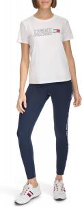 Женская футболка Tommy Hilfiger с многослойным логотипом, White