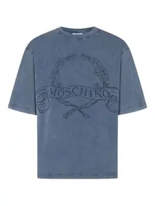 Футболка с вышивкой Laurel Wreath Moschino, синий
