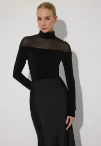 Блузка с высоким воротником Touché Privé, Black
