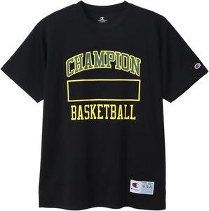 Мужская футболка Champion C3-YB355 с коротким рукавом, круглый вырез, графический логотип, баскетбольная тематика, черный