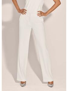 MADELEINE Широкие эластичные брюки с отглаженными краями, кремового цвета