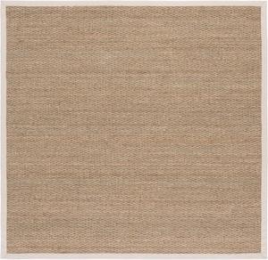 Ковер SAFAVIEH, 183 x 183 см, Natural Fiber Collection, Natural & Ivory, Seagrass, идеально для гостиной, спальни, домашнего офиса, столовой (NF111J-6SQ)