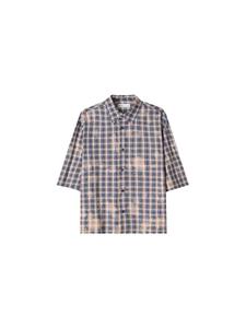 Рубашка на пуговицах Comfort fit Bershka, темно-синий