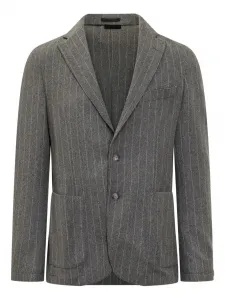 Полосатый пиджак Boss, серый