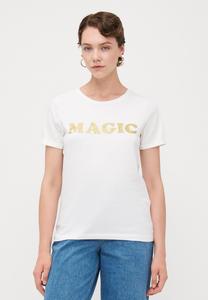 Футболка ONLY Tall ONLOLIVE AMOUR GLITTER, Cloud Dancer/Gold-Coloured/Off-White