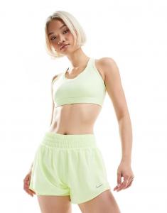 Шорты 2 в 1 Nike One Training Dri-FIT со средней посадкой, 3 дюйма, салатового цвета Nike Training