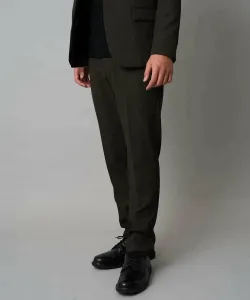 Легкие в уходе/не образующие катышки брюки из меланжевой шамбре Smart Slacks (можно стирать в машине/эластичные) СЕРИЯ ON/OFF Avv, цвет Brown