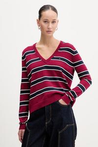 Хлопковый свитер Tommy Jeans, бордовый