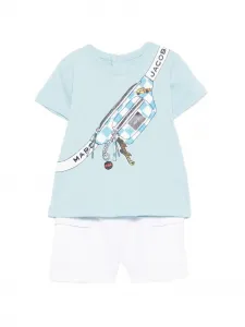 Белый комплект из шорт Marc Jacobs Kids, синий