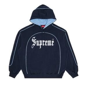 Толстовка Supreme Curve Piping Hooded Sweatshirt, Navy